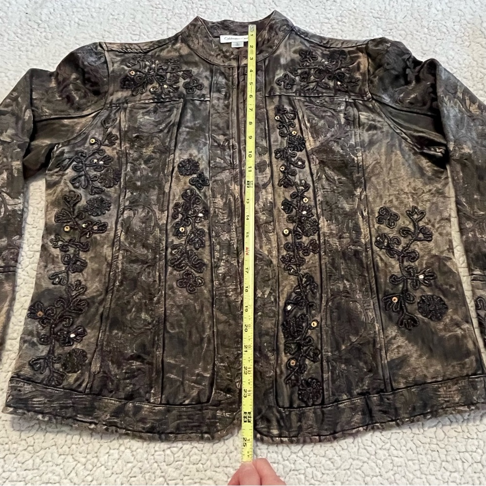 Coldwater Creek Women’s Bronze Sheen Embroidered Jacket Size‎ Large - Picture 14 of 16